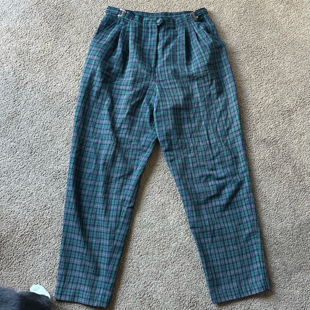 VTG Counterparts Plaid Pants - Green and Purple